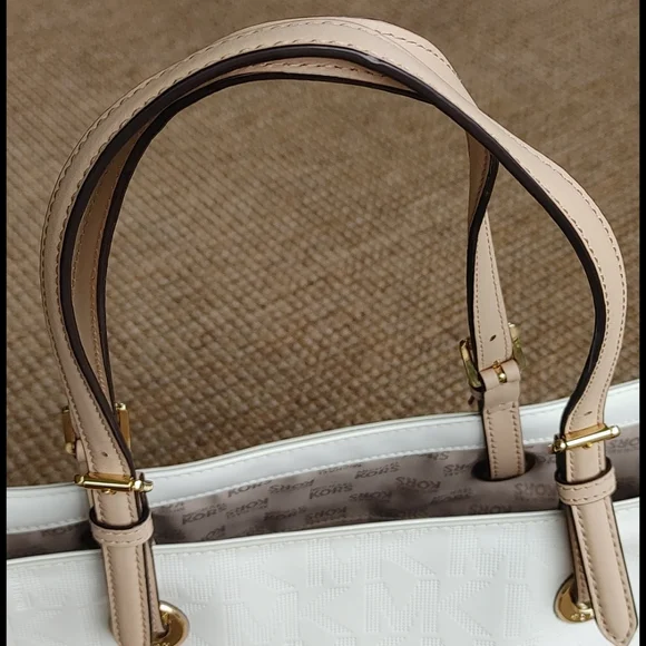 Michael Kors White Patent and Tan Tote Bag - Picture 3 of 7